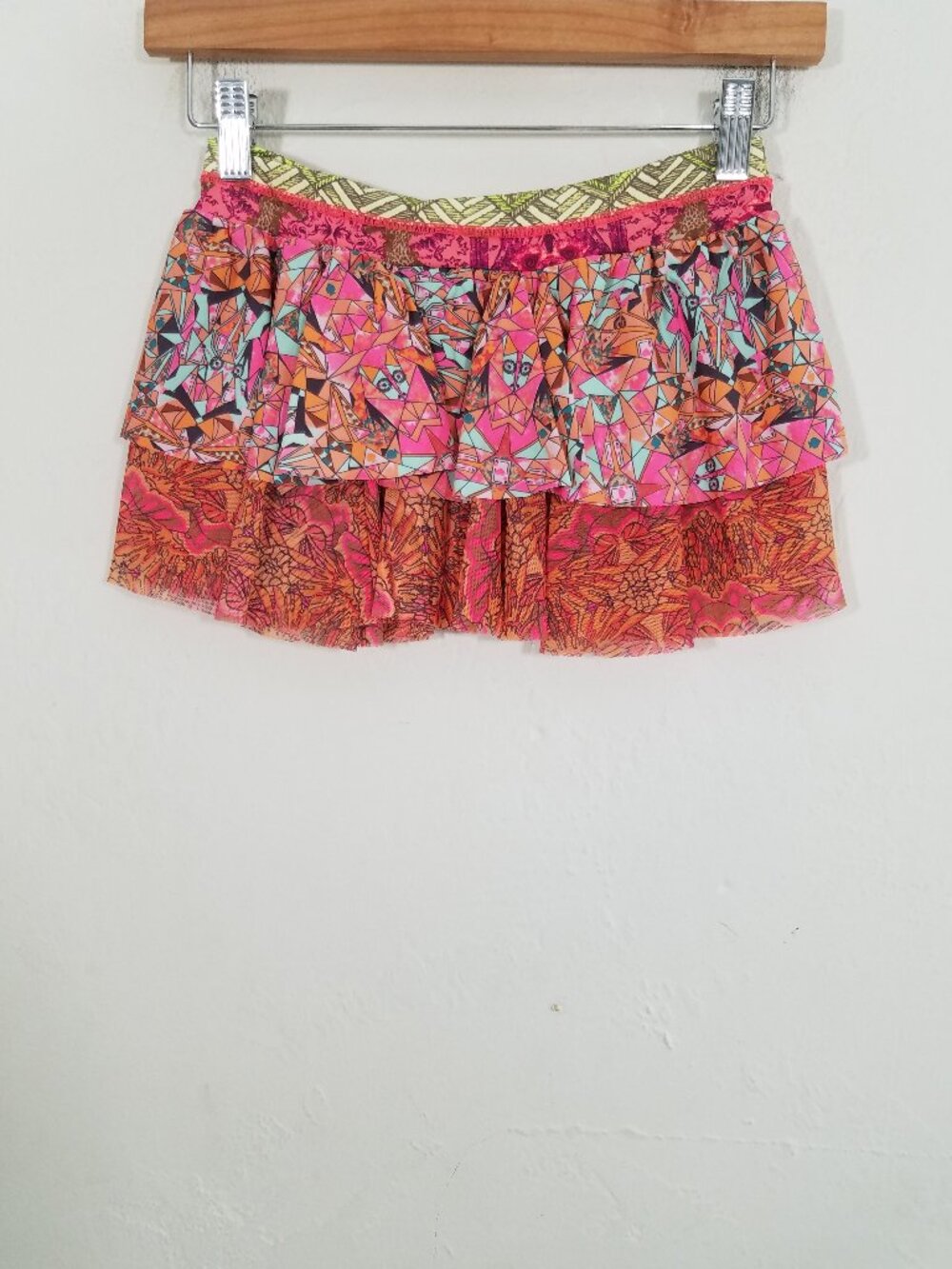 Maaji Mesh Multicolor Mini Skirt Girl's Size 16
